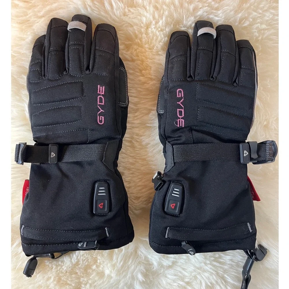 Gyde by Gerbing Women Black Heated Snow Gloves Winter Ski Snowboard Gauntlet XS